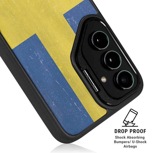 Sweden Flag Distressed Galaxy S24 FE Kickstand Case